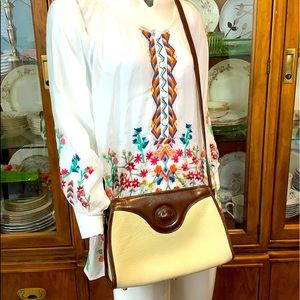 Vintage Dooney & Bourke Crossbody Handbag A6 Pebbled Leather AWL Two-toned